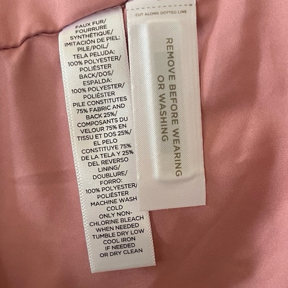 LOFT Pink Plush Funnel Neck Sherpa Teddy Zip Coat Size XL - Picture 6 of 7